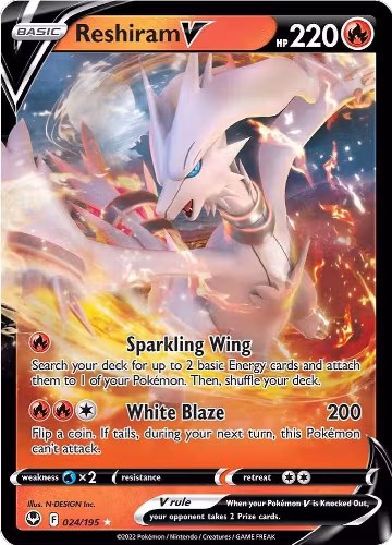 Reshiram V (024/195), Silver Tempest — Pokémon card price