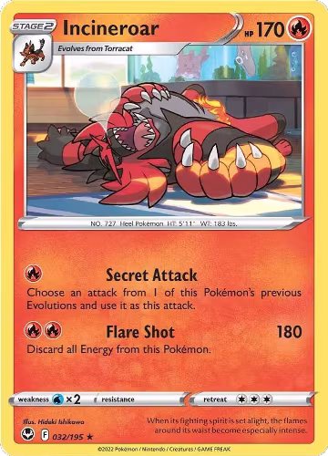 Incineroar (032/195), Silver Tempest — Pokémon card price