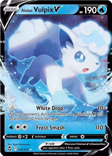Alolan Vulpix V (033/195), Silver Tempest — Pokémon card price