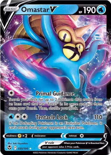 Omastar V (035/195), Silver Tempest — Pokémon card price
