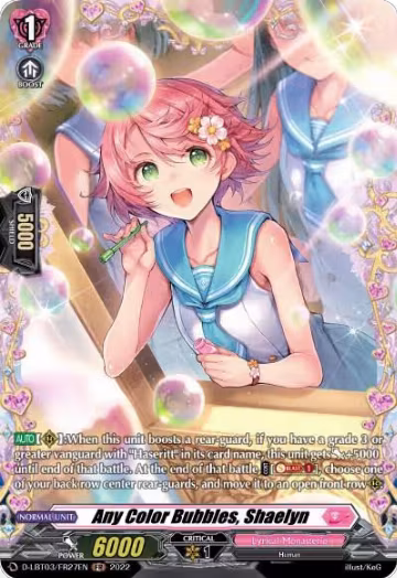 Any Color Bubbles, Shaelyn (FR) (D-LBT03/FR27EN), D-LBT03: Lyrical Monasterio ~Summertime Memories!~ — Vanguard card price