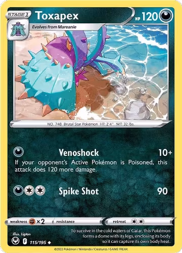 Toxapex (115/195), Silver Tempest — Pokémon card price