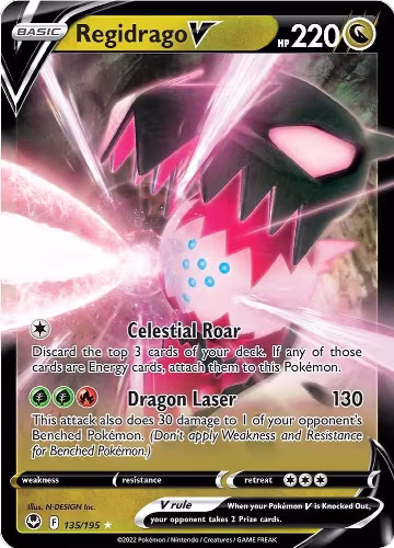 Regidrago V (135/195), Silver Tempest — Pokémon card price