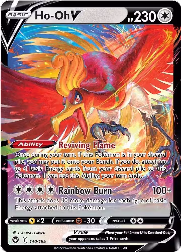 Ho-Oh V (140/195), Silver Tempest — Pokémon card price