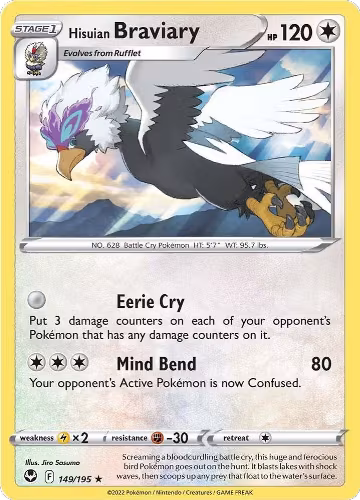 Hisuian Braviary (149/195), Silver Tempest — Pokémon card price