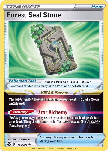 Forest Seal Stone (156/195), Silver Tempest — Pokémon card price