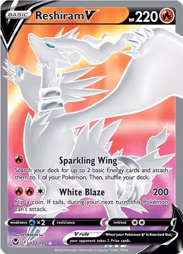 Reshiram V (Full Art) (172/195), Silver Tempest — Pokémon card price