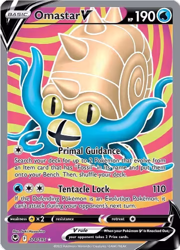 Omastar V (Full Art) (174/195), Silver Tempest — Pokémon card price