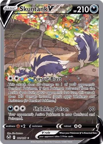 Skuntank V (Alternate Full Art) (181/195), Silver Tempest — Pokémon card price