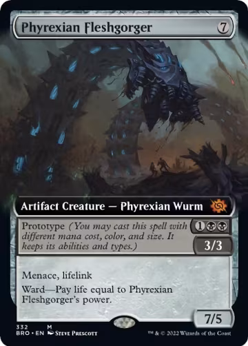 Phyrexian Fleshgorger (Extended Art) (332), The Brothers' War — Magic card price