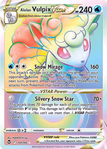 Alolan Vulpix VSTAR (Secret) (197/195), Silver Tempest — Pokémon card price