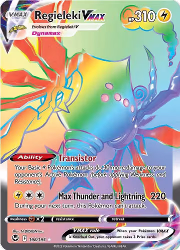 Regieleki VMAX (Secret) (198/195), Silver Tempest — Pokémon card price