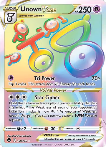 Unown VSTAR (Secret) (199/195), Silver Tempest — Pokémon card price