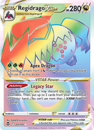 Regidrago VSTAR (Secret) (201/195), Silver Tempest — Pokémon card price
