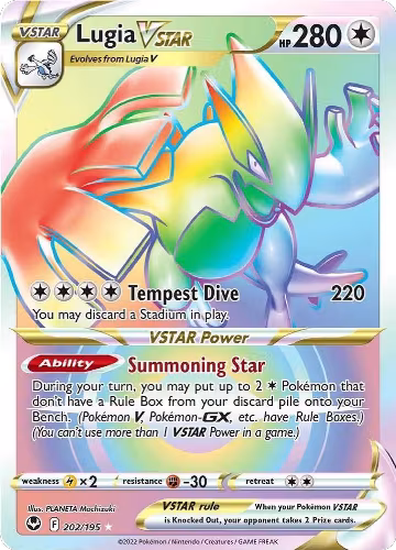 Lugia VSTAR (Secret) (202) (202/195), Silver Tempest — Pokémon card price