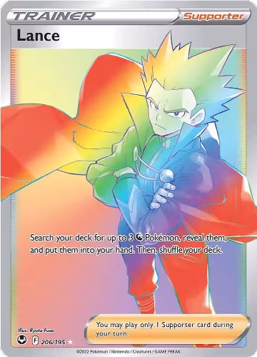 Lance (Secret) (206/195), Silver Tempest — Pokémon card price