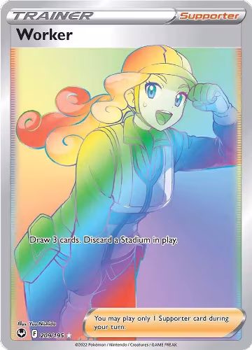 Worker (Secret) (209/195), Silver Tempest — Pokémon card price