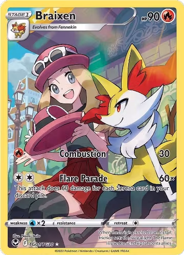 Braixen (TG01/TG30), Silver Tempest Trainer Gallery — Pokémon card price