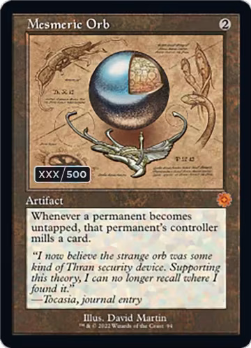 Mesmeric Orb (Schematic) (Serial Numbered) (94), The Brothers' War: Retro Frame Artifacts — Magic card price