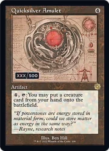 Quicksilver Amulet (Schematic) (Serial Numbered) (108), The Brothers' War: Retro Frame Artifacts — Magic card price