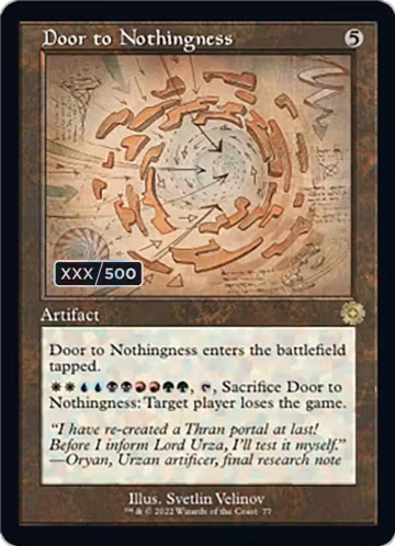 Door to Nothingness (Schematic) (Serial Numbered) (77), The Brothers' War: Retro Frame Artifacts — Magic card price