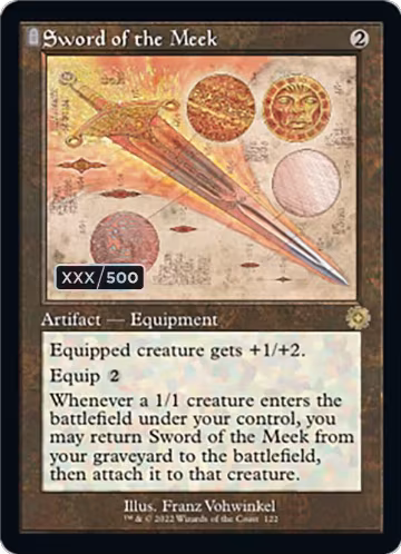 Sword of the Meek (Schematic) (Serial Numbered) (122), The Brothers' War: Retro Frame Artifacts — Magic card price
