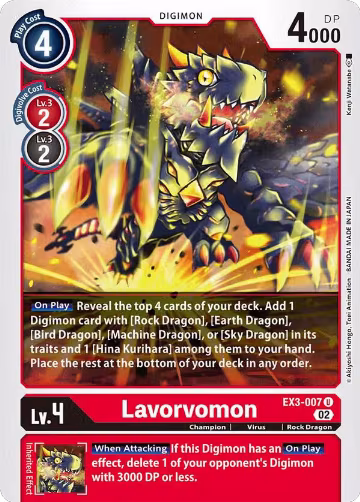 Lavorvomon (EX3-007 U), Draconic Roar — Digimon card price