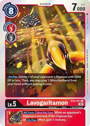 Lavogaritamon (EX3-011 R), Draconic Roar — Digimon card price