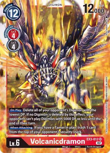 Volcanicdramon (EX3-012 SR), Draconic Roar — Digimon card price