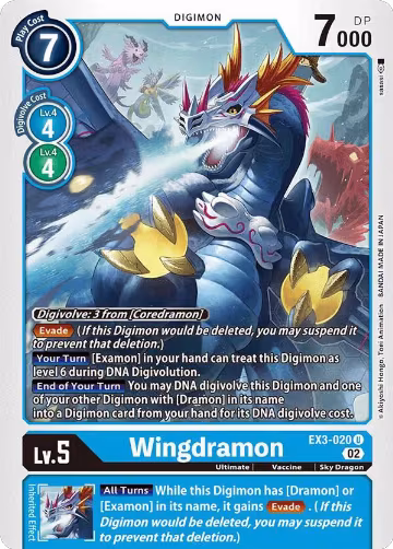 Wingdramon (EX3-020 U), Draconic Roar — Digimon card price