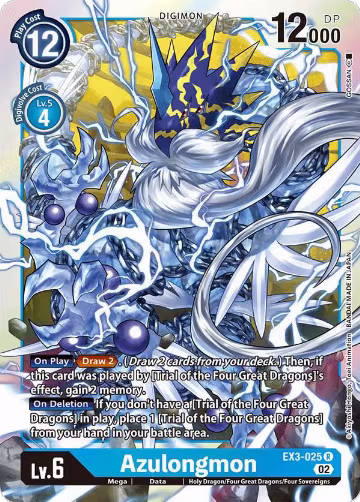 Azulongmon (EX3-025 R), Draconic Roar — Digimon card price