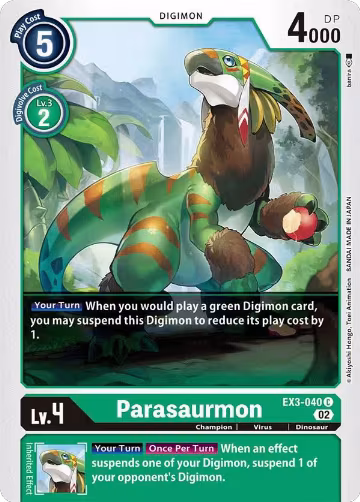 Parasaurmon (EX3-040 C), Draconic Roar — Digimon card price