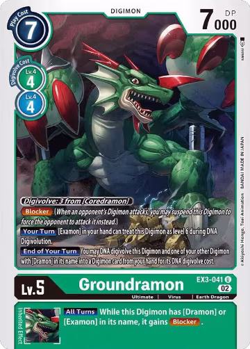 Groundramon (EX3-041 U), Draconic Roar — Digimon card price