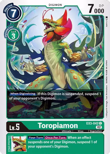Toropiamon (EX3-042 C), Draconic Roar — Digimon card price