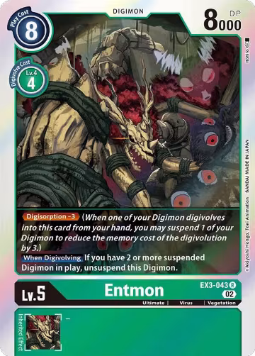 Entmon (EX3-043 R), Draconic Roar — Digimon card price