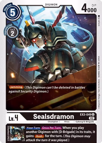 Sealsdramon (EX3-049 U), Draconic Roar — Digimon card price