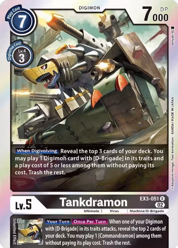 Tankdramon (EX3-051 R), Draconic Roar — Digimon card price