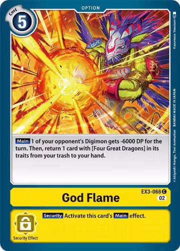 God Flame (EX3-068 C), Draconic Roar — Digimon card price