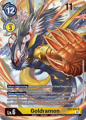 Goldramon (Alternate Art) (EX3-035 SR), Draconic Roar — Digimon card price