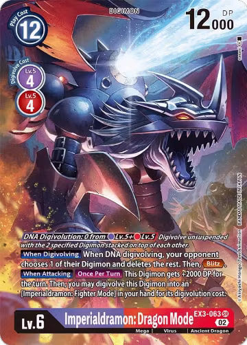 Imperialdramon: Dragon Mode (Alternate Art) (EX3-063 SR) — card price