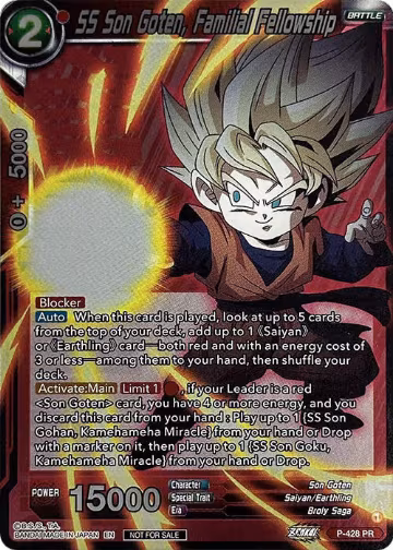 SS Son Goten, Familial Fellowship (Championship Pack 2022 Vol.3) (P-428), Tournament Promotion Cards — DB Super card price