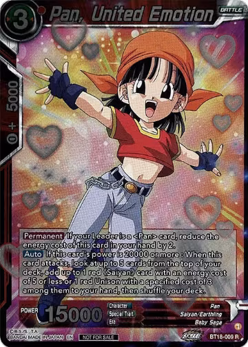 Pan, United Emotion (Zenkai Series Pack Vol.1) (BT18-009), Tournament Promotion Cards — DB Super card price