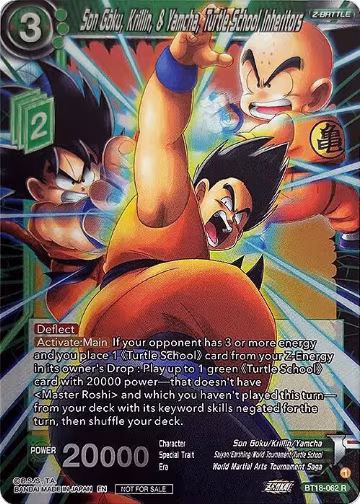 Son Goku, Krillin, & Yamcha, Turtle School Inheritors (Zenkai Series Pack Vol.1) (BT18-062), Tournament Promotion Cards — DB Super card price