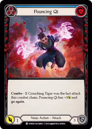 Pouncing Qi (Blue) (DYN058), Dynasty — Flesh & Blood card price
