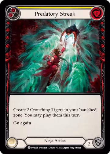 Predatory Streak (Yellow) (DYN063), Dynasty — Flesh & Blood card price