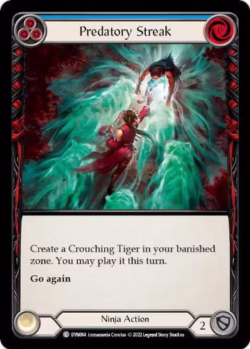 Predatory Streak (Blue) (DYN064), Dynasty — Flesh & Blood card price