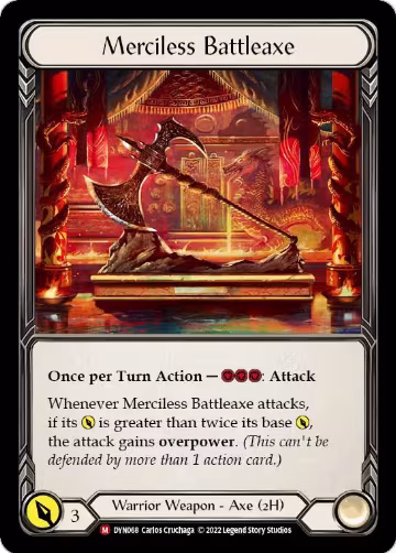 Merciless Battleaxe (DYN068), Dynasty — Flesh & Blood card price