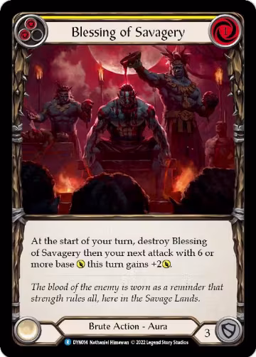 Blessing of Savagery (Yellow) (DYN014), Dynasty — Flesh & Blood card price