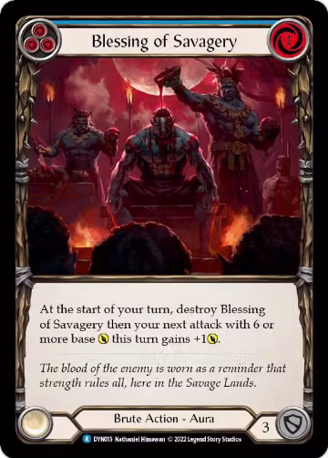 Blessing of Savagery (Blue) (DYN015), Dynasty — Flesh & Blood card price