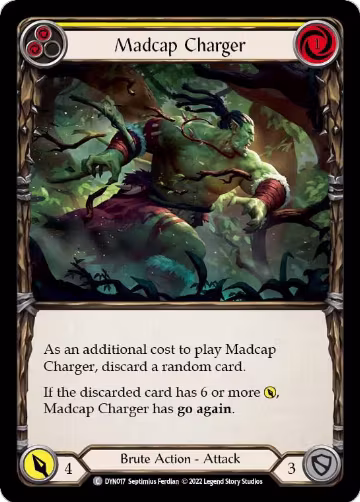 Madcap Charger (Yellow) (DYN017), Dynasty — Flesh & Blood card price